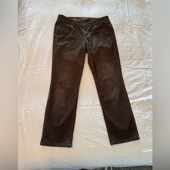 Loft curvy straight chocolate brown pinwale corduroy pants size 28/6 - Picture 1 of 13